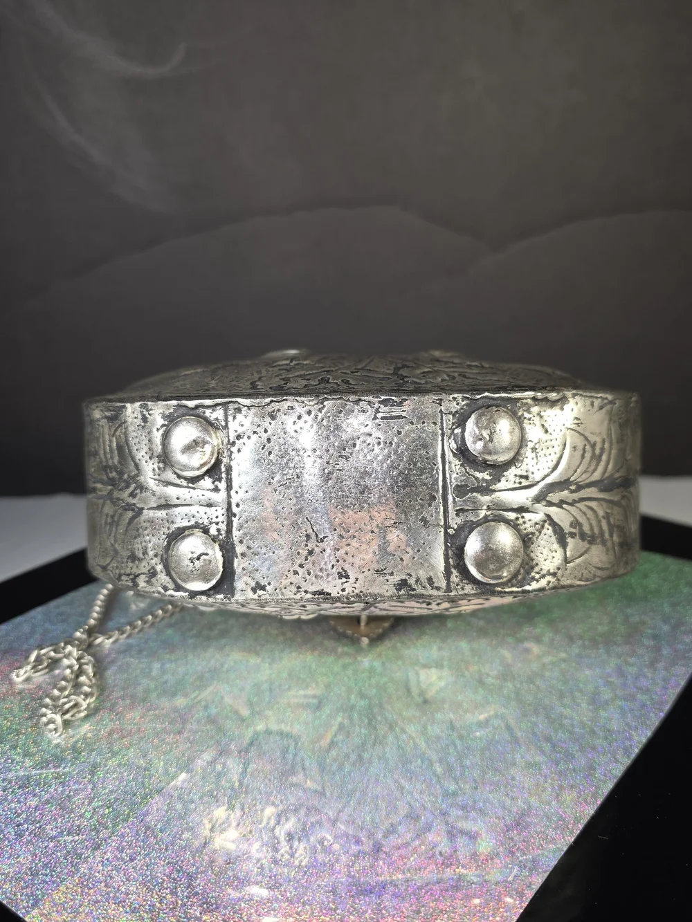 Ethnic Silver Women Gift Silver Etched Metal Elephant Bag Bridal Party Purse